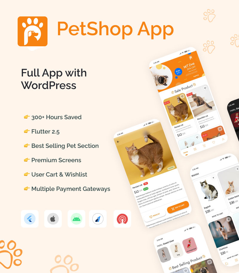 Pet shop mobile app - Full source code