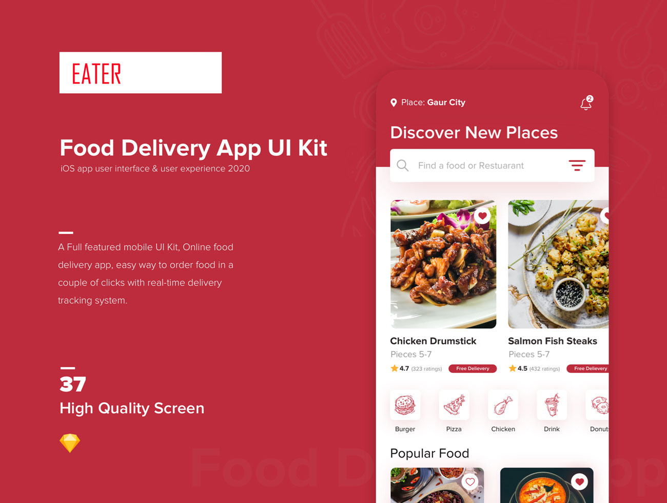 Eater - Food Delivery UI Kit - Figma project