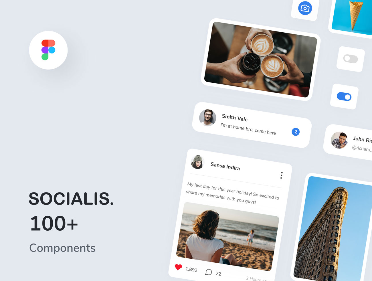 Socialis - iPhone X Screens Social Media App UI Kit - Figma project