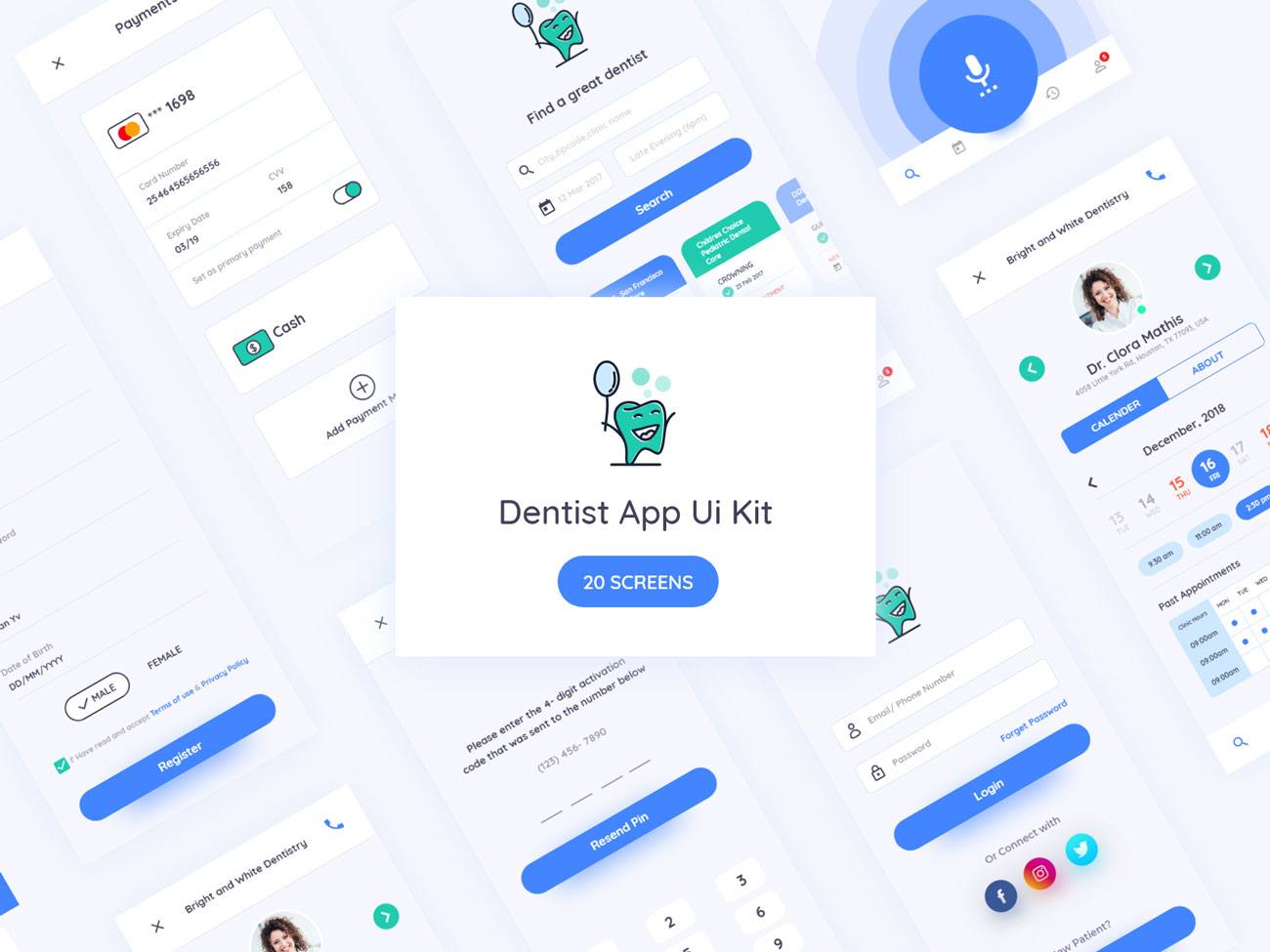 Dentist App UI Kit - Figma project