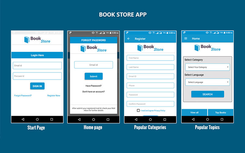 Simple Book Store App - Free source code - Android project